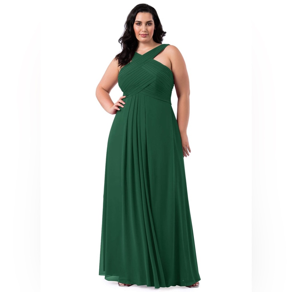 Azazie Kayleigh dark green bridesmaid dress